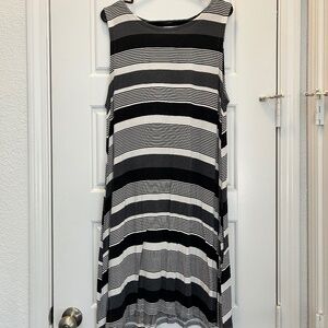 Loft Striped High Low Sleeveless Dress